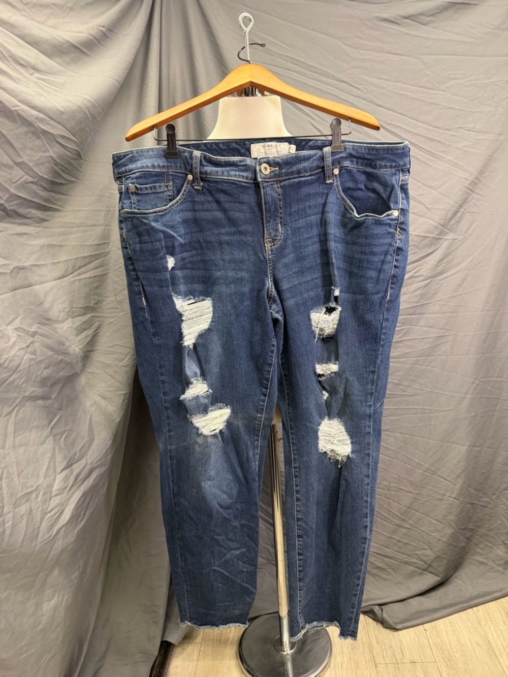 torrid Dark Blue Distressed Boyfriend Jeans